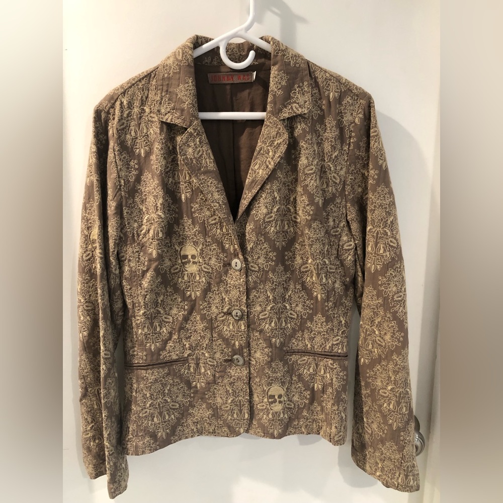 Heavily embroidered Johnny Was SKULL blazer, perfect for fall!